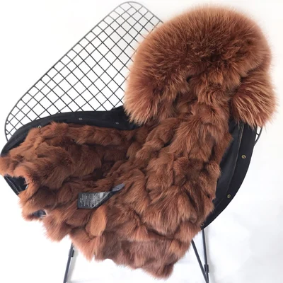 OFTBUY длинная парка зимняя куртка женская шуба натуральный мех енота натуральный Лисий мех большой меховой воротник теплая плотная верхняя одежда парки - Цвет: long