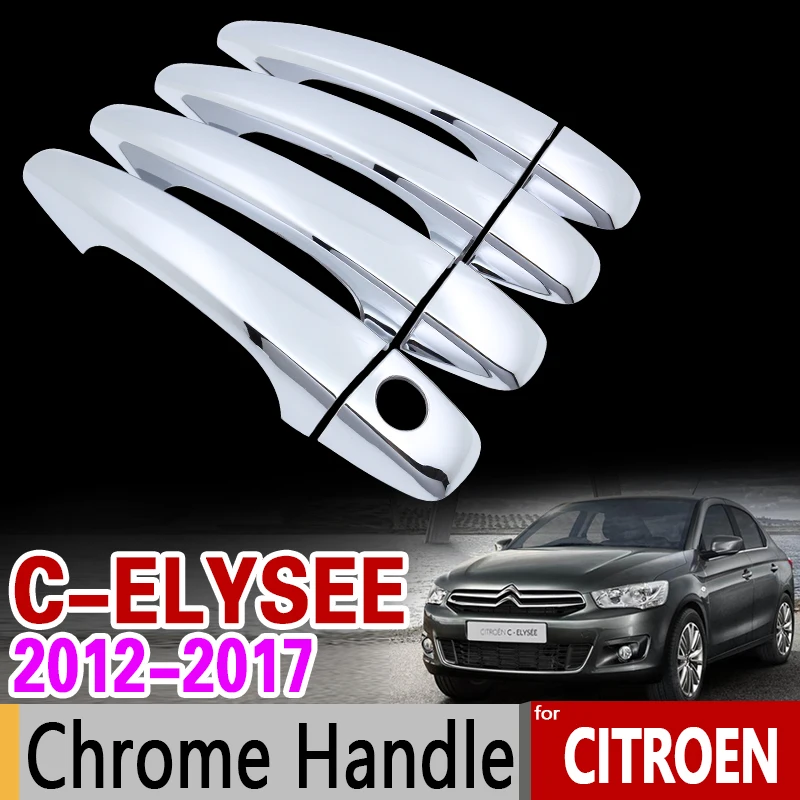 Хромированная накладка на ручку для Citroen C Elysee 2012 2017 комплект отделки 2013 2014 2015 2016