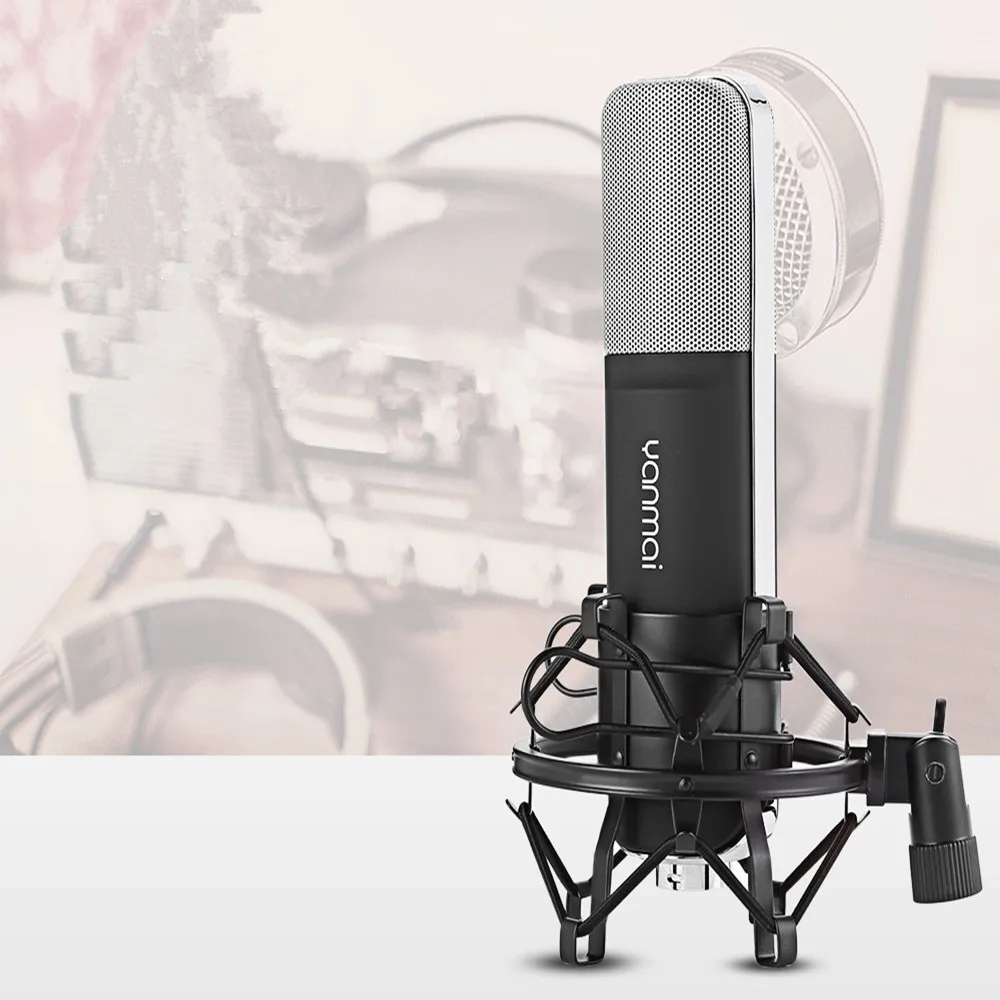 Yanmai Professional Condenser Microphone Cardioid with Shock Mount for Recording | Электроника