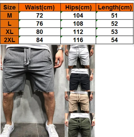Brand New Men's Sports Shorts Solid Destroy Pocket Casual Male Summer Trousers Gym Bottom Men Waistband Loose Shorts