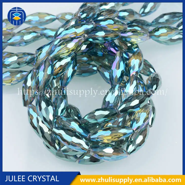 A22-007 JuleeCrystal 6x13 мм длинные бусины овальной формы красочные стеклянные хрустальные бусины для ювелирных изделий ожерелье - Цвет: A22-007