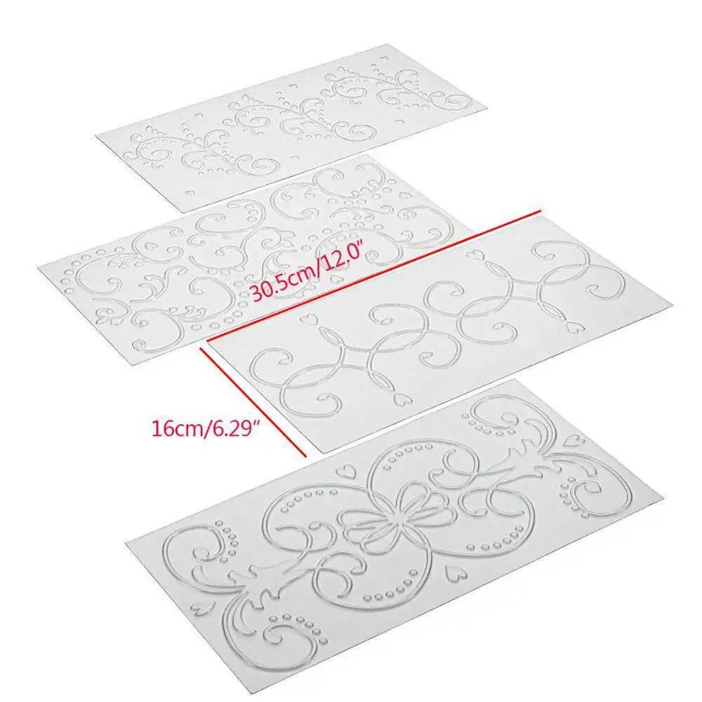 4 PCS/Set DIY Cake Plastic Transparent Texture Lattic Roll Rattan Mat Border Decorating Tools Mold Fondant Molds | Дом и сад