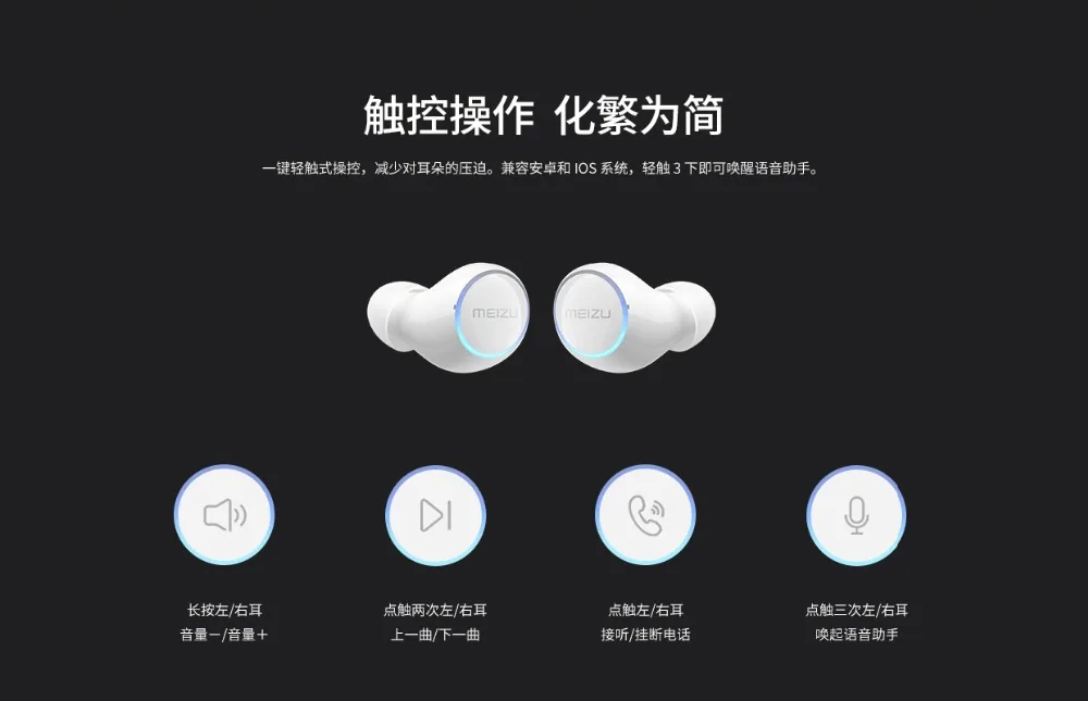Meizu POP2, двойные беспроводные наушники, графеновые мембранные наушники, спортивные наушники-вкладыши, гарнитура для Bluetooth 5,0