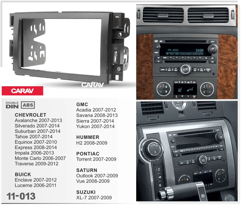 1 Din Радио панель для BUICK Enclave CHEVROLET Avalanche GMC Acadia HUMMER H2 SATURN DVD стерео панель приборная панель CARAV 11-013