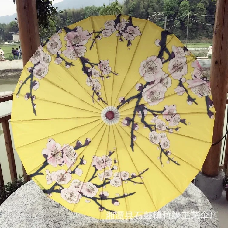 Китайский зонтик из масляной бумаги Бамбуковая белая бумага ручной работы