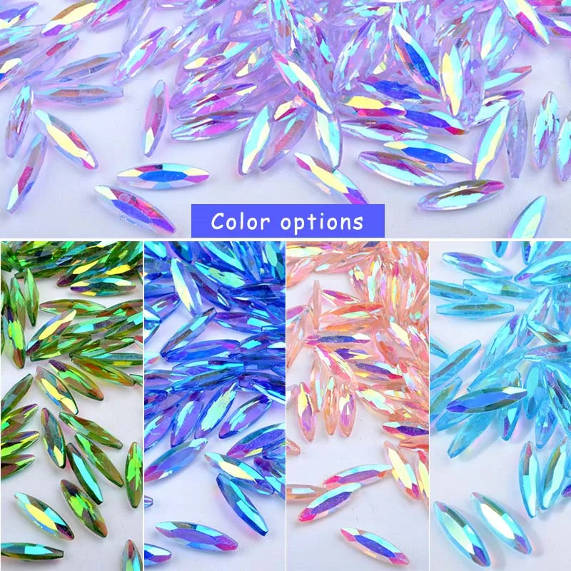 10 шт./упак. Стразы для дизайна ногтей кристаллы AB блестящие украшения из камня