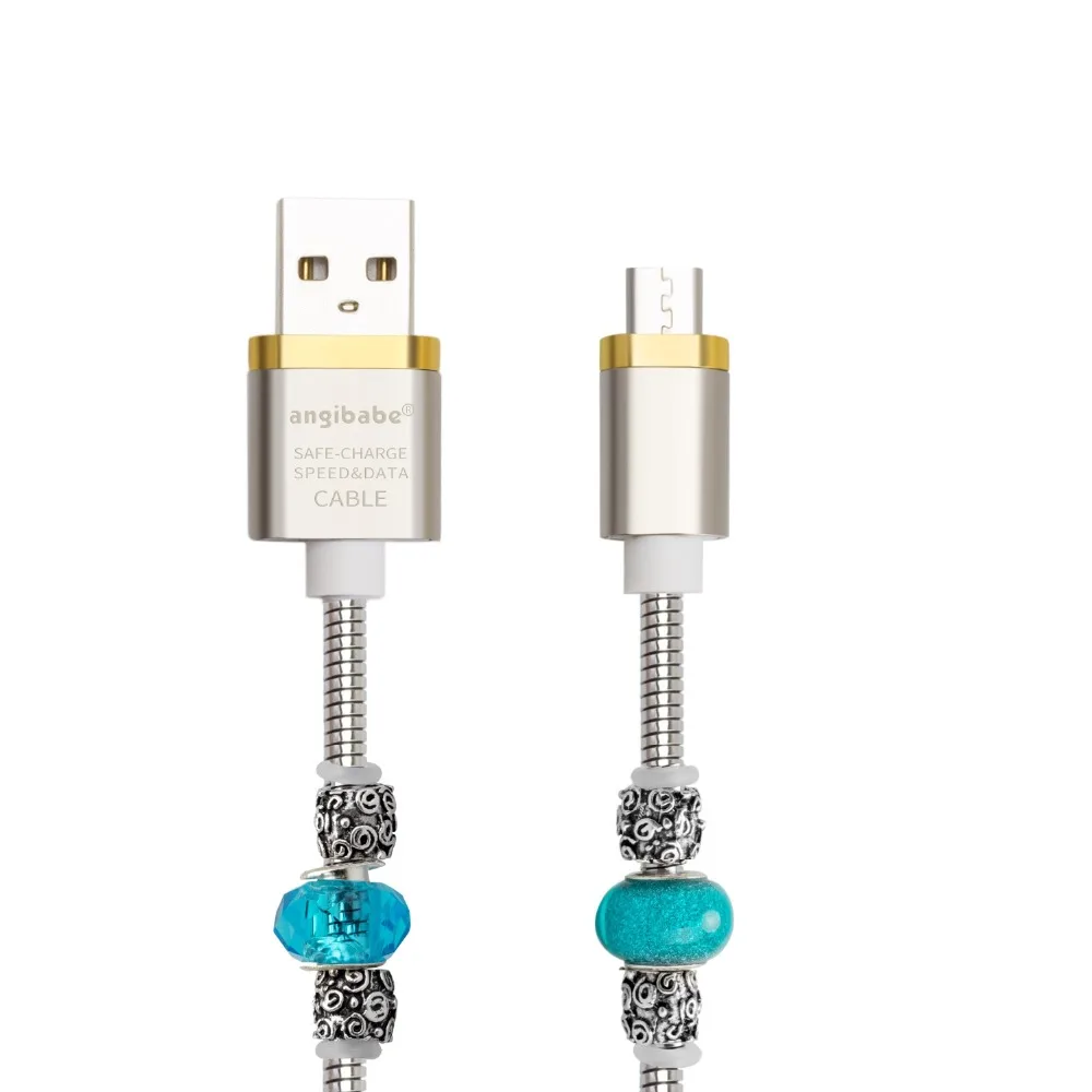 (Синий) ANGIBABE провод пружинный USB кабель 2A 1 м DIY инкрустация Алмазный передачи