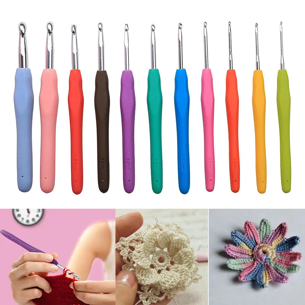 11 шт./компл. вязальные крючки набор игл Вязание инструменты для комплект с