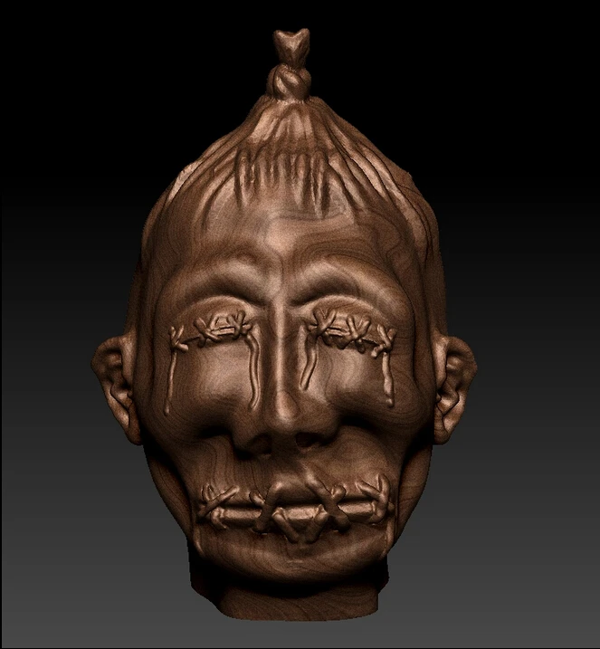 

New design 3D model STL File format relief for CNC shrunken head