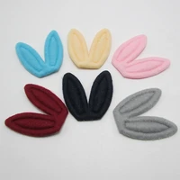 40pcslot 4 5x5c plush padded rabbit ears appliques diy children hair accessories for clothes sewing supplies diy craft