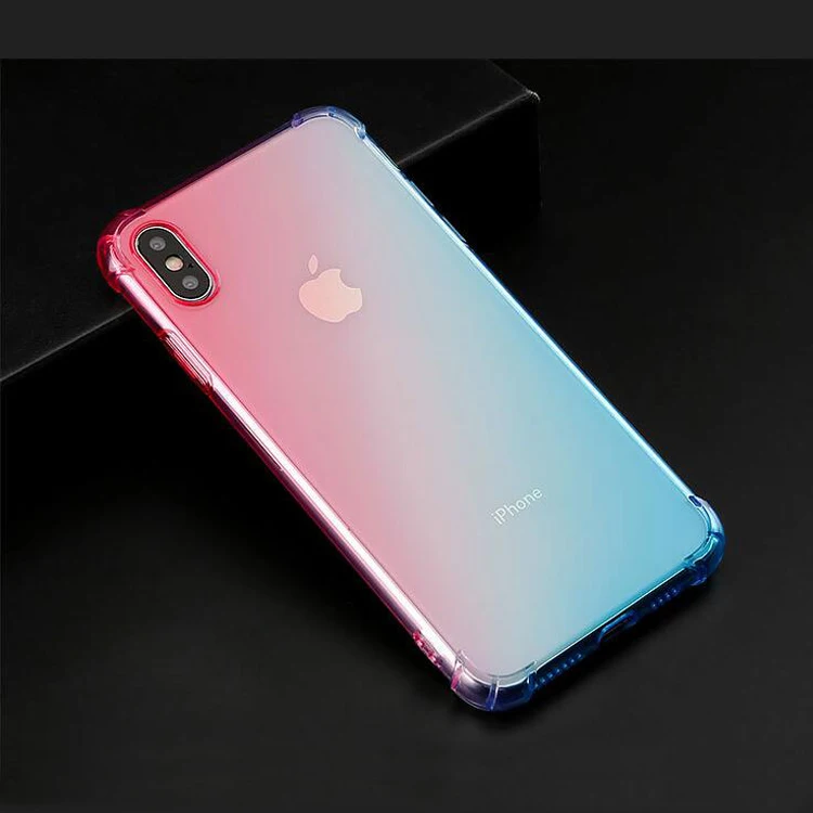 Градиентный цветной чехол для телефона iPhone 7 6 6S Plus прозрачный противоударный X XS XR