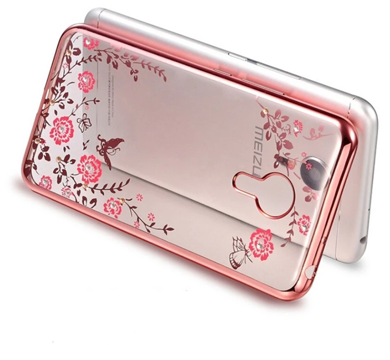 Diamond Case Flower Pattern Soft Plating TPU Back Cover For MEIZU MX6 Pro5 Pro6 U10 U20 meilan E 2 3 Secret Garden Series |