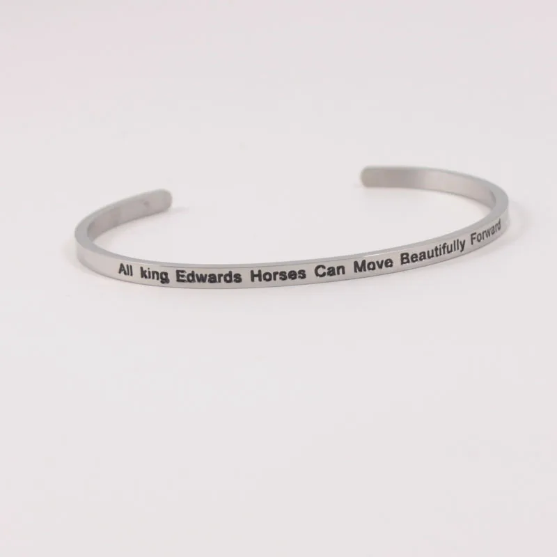 

Stainless Steel Bracelet Engraved Positive Inspirational Quote Cuff Mantra Bangle For Women and Men Gift