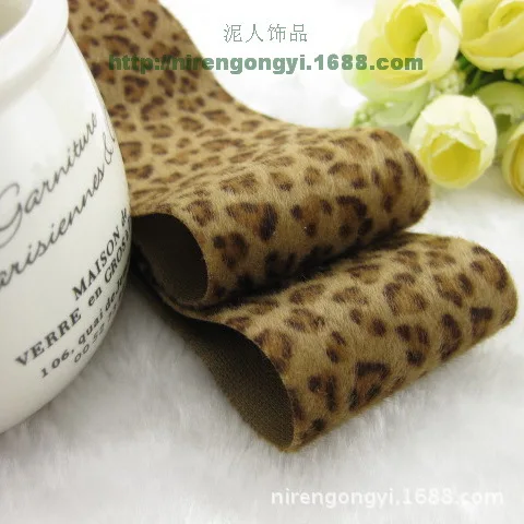 Новая зимняя 5*91 см Ткань из конского волоса с леопардовым принтом атласная лента