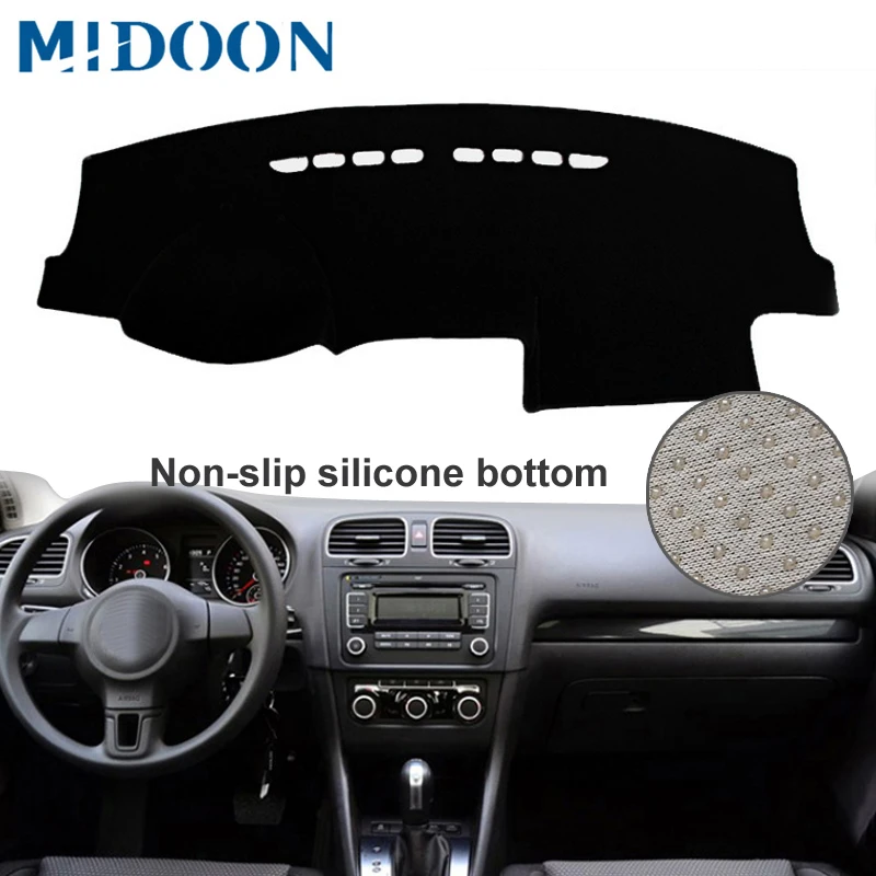 MIDOON для Golf Mk6 2008-2012, чехлы для стайлинга автомобилей, коврик для приборной панели, солнцезащитный козырек, крышка для приборной панели, на заказ, 2009, 2010, 2011