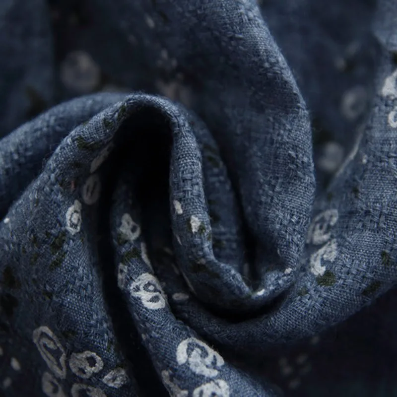 Детское льняное хлопковое платье принцессы с цветочным принтом и круглым