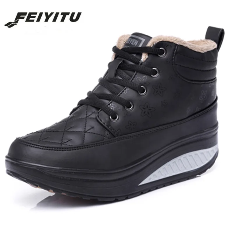 Женские зимние ботинки feiyitu женские бархатные на платформе женская теплая обувь