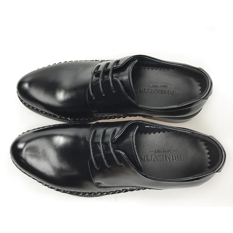 GRIMENTIN модные брендовые мужские туфли из натуральной кожи черные удобные деловые