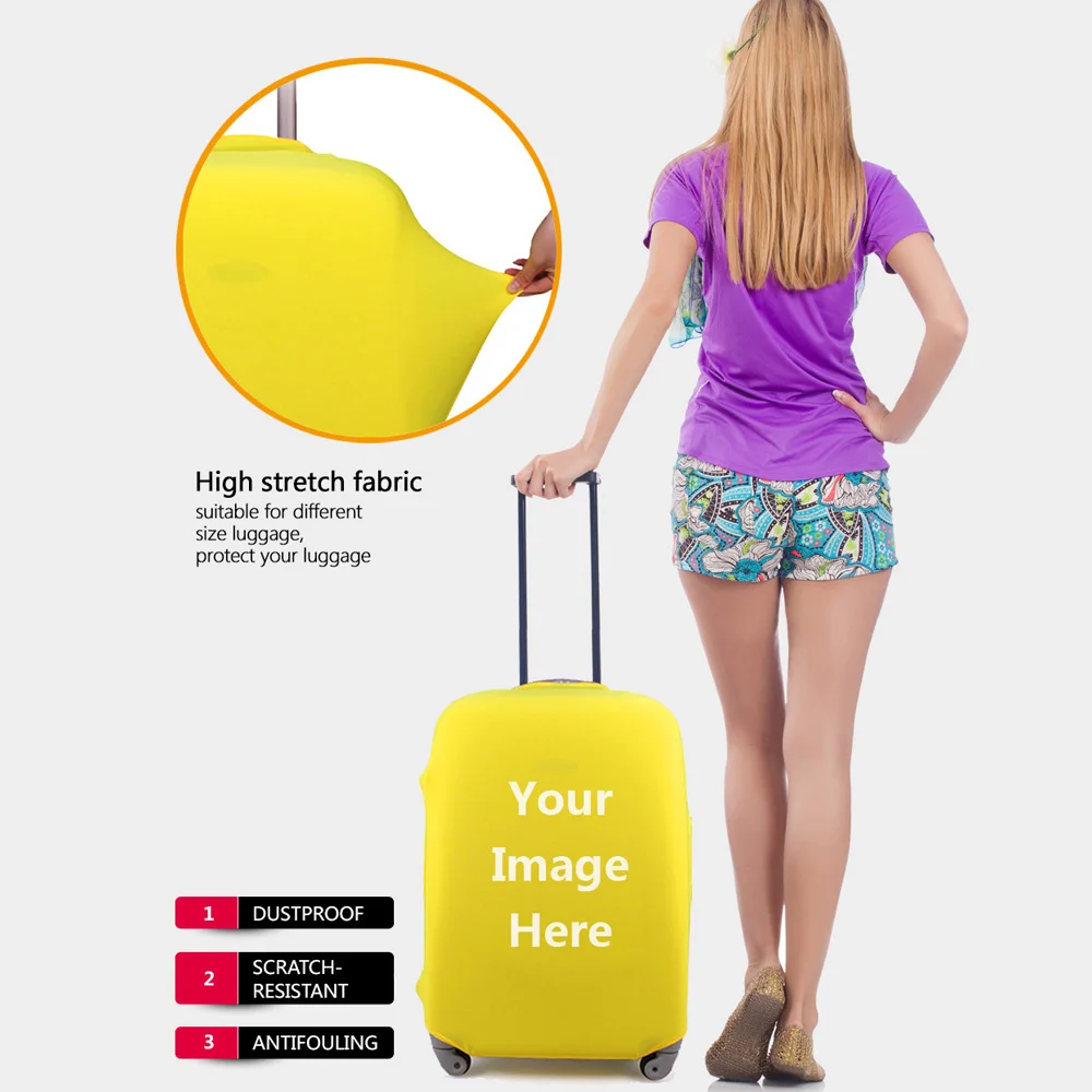 FORUDESIGNS Camera Pattern Animal Protective Covers for Suitcase Travel Luggage Cover Elastic Stretch to 18''-32'' Case Covers