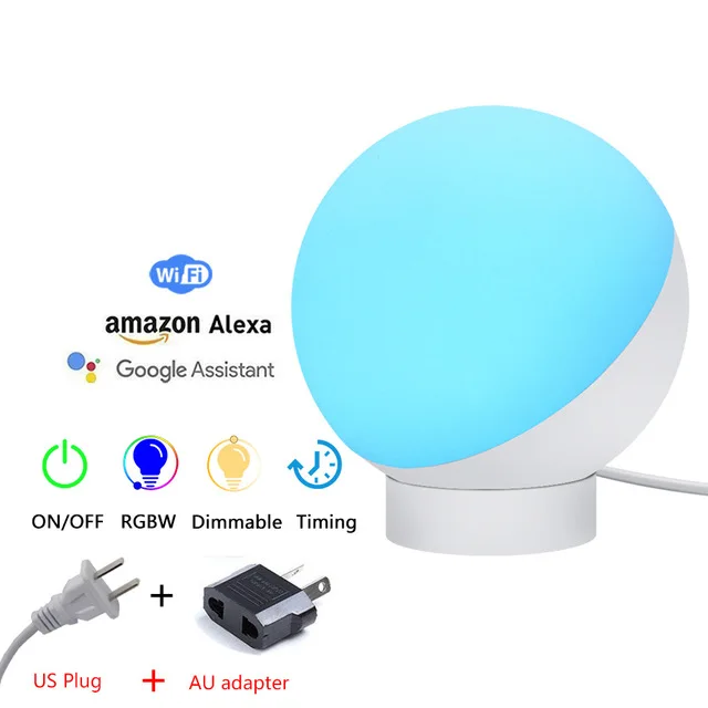 White US AU Adapter Умное освещение умный светодиодный светильник Настольная лампа Wifi с регулируемой яркостью 16 миллионов цветов таймер музыкальный свет Alexa Google домашняя настольная лампа спальня - Испускаемый цвет: White US AU Adapter
