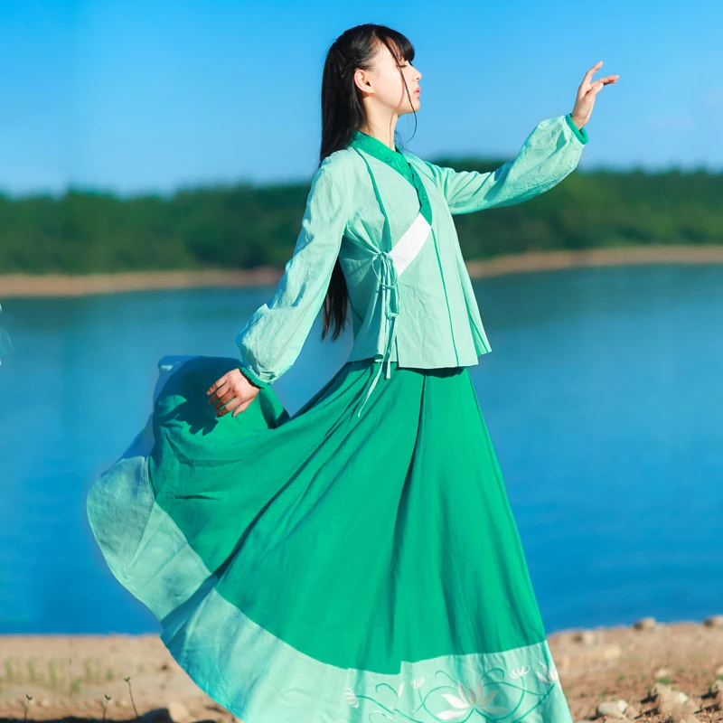 Оригинальный дизайн китайский стиль женщин 2015 осень жидкости бюст юбки длинное