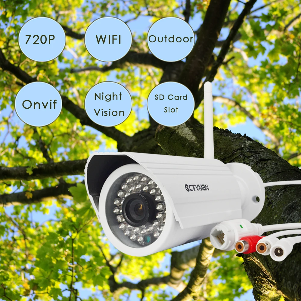 Ctvman Onvif IP Камера WI FI наблюдения 720 1080 P HD открытый Беспроводной безопасности Wi Fi