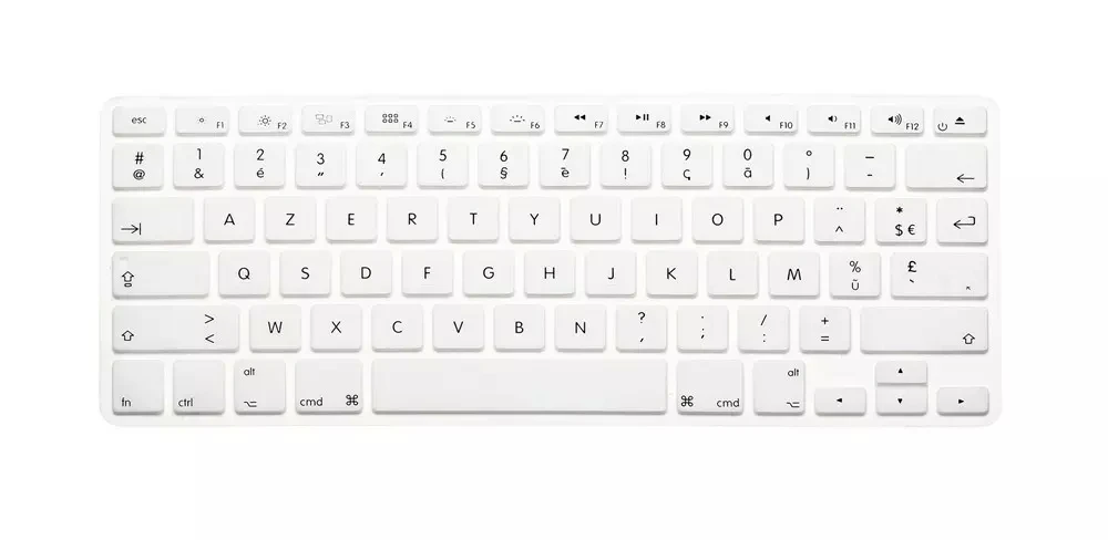 Силиконовый чехол для клавиатуры с французскими буквами для Macbook Air Pro retina 13 15 17 протектор для Mac book клавиатура франция США AZERTY - Цвет: White