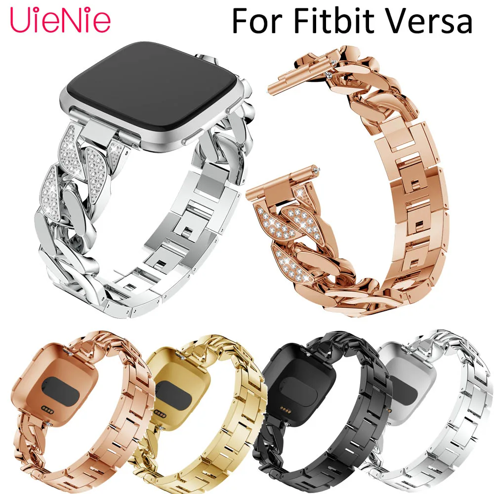 

Single Row Denim Chain Diamond Alloy Belt For Fitbit Versa Frontier/Classic Replacement Wristband For FitbitVersa Strap Bracelet