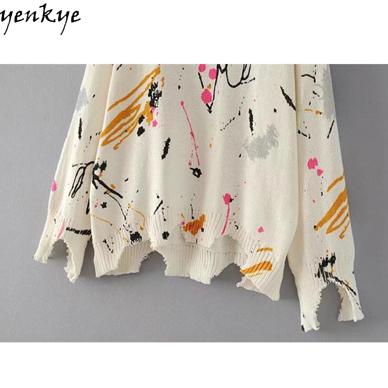 Для женщин роспись Кисточки ход печатных свитер o Средства ухода за кожей Шеи