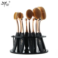 anmor 10pcs oval makeup brushes professional foundation eyeshadow concealer contour make up brush synthetic hair