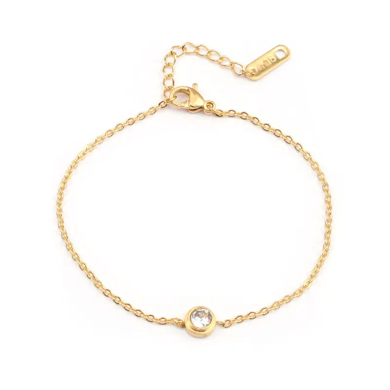 Модные браслеты из нержавеющей стали золотые круглые прозрачные Браслеты Стразы