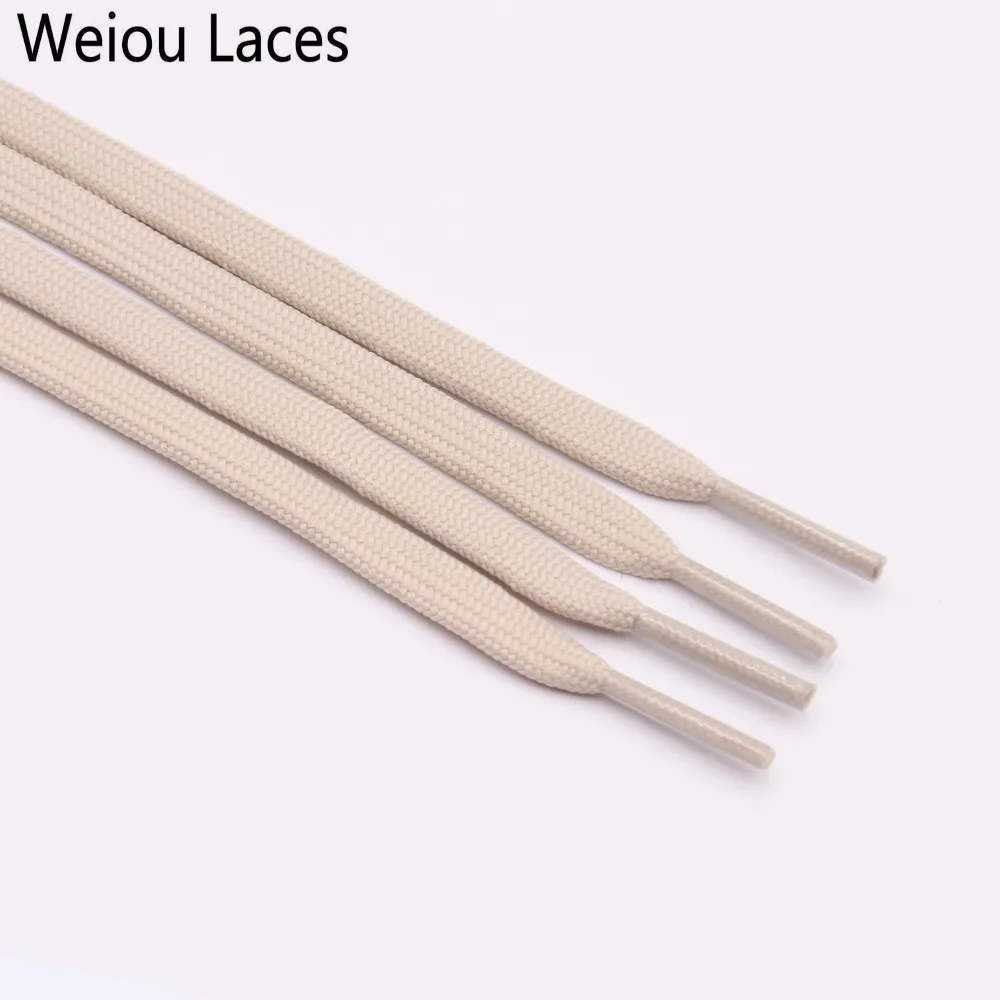 3009 Light apricot Weiou Новые 7 мм 34 однотонные шнурки пара классических полых двойных плоских шнурков тканые шнурки Спортивные Повседневные шнурки - Цвет: 3009 Light apricot