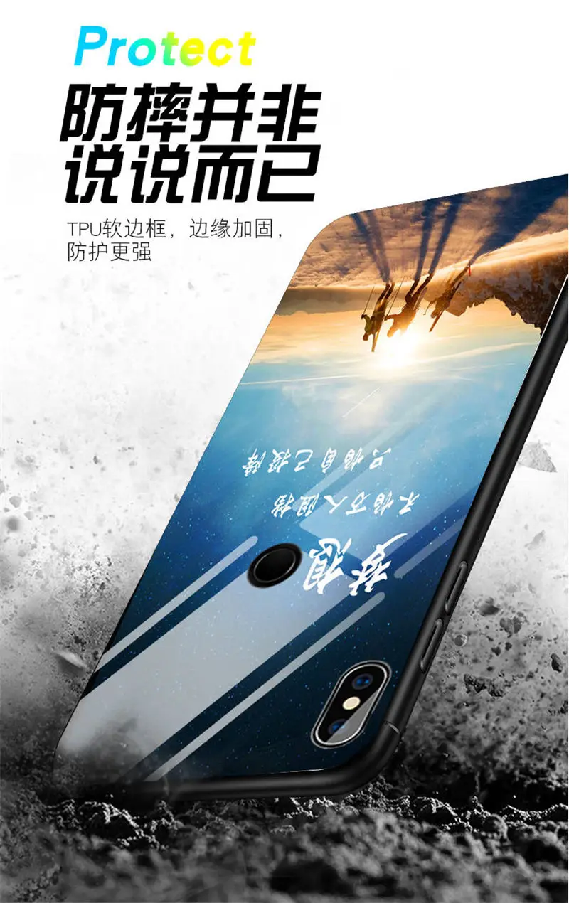 Чехол для телефона Xiaomi Redmi Note 7 Pro Note 5 Plus, чехол, светящаяся задняя крышка из закаленного стекла, силиконовый чехол, Fundas