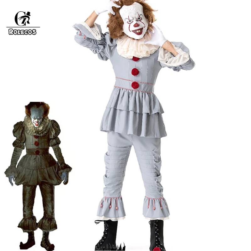 ROLECOS Horror Movie It Pennywise костюм для косплея Стивен Кинг ИТ клоун мужской Хэллоуина
