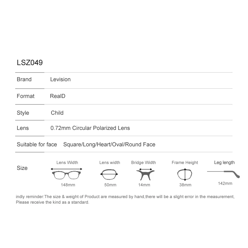 Le-Vision Passive 3D RealD Glasses Kid Kung Fu Pand Circular Polarized Eyewear for LG Cinema/Theater/Movie | Электроника