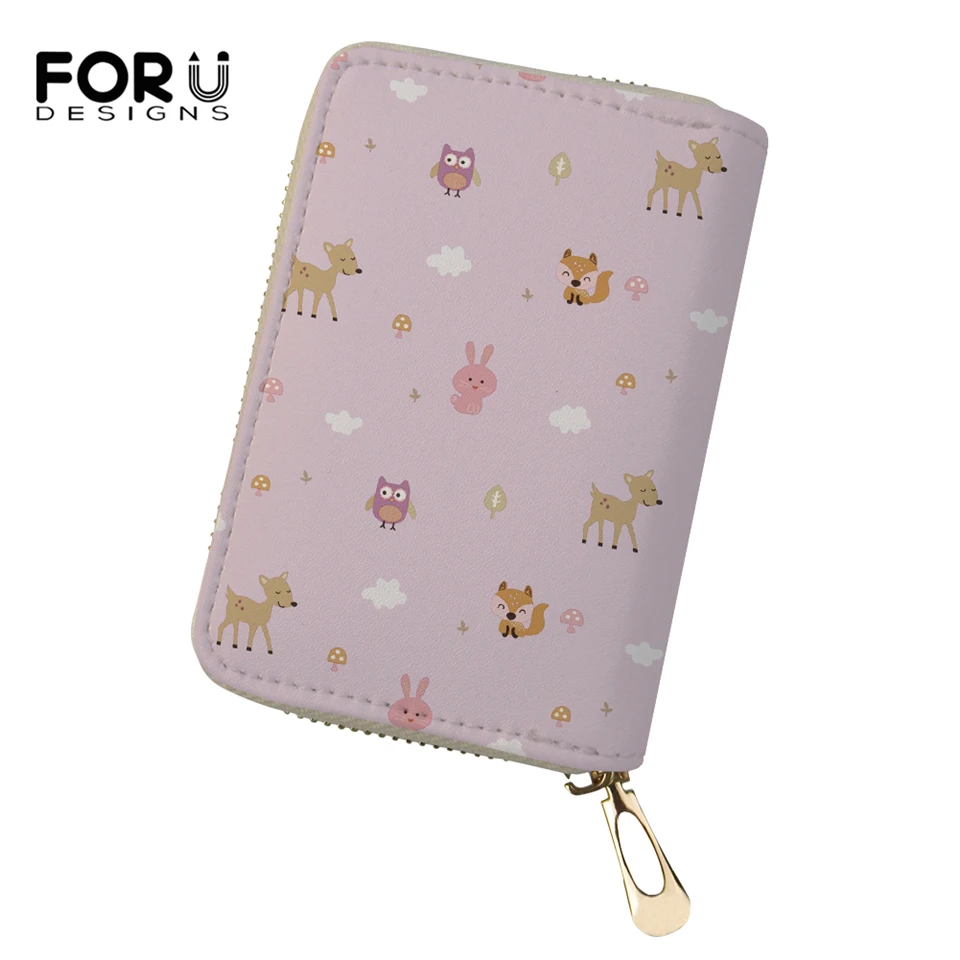 FORUDESIGNS/женские визитницы из искусственной кожи с рисунком мультфильма модные