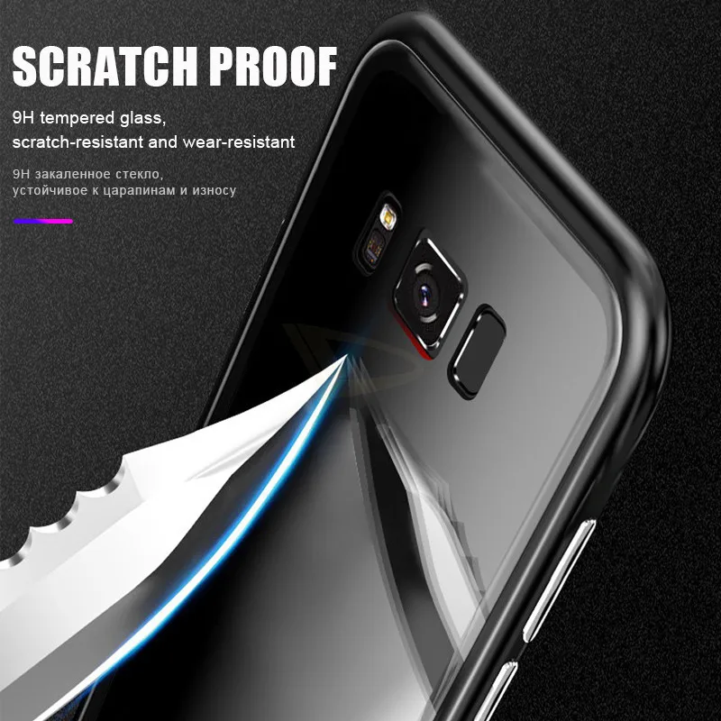 Роскошный Магнитный чехол на 360 градусов для samsung Galaxy S8 S9 S10 Plus S10E противоударный