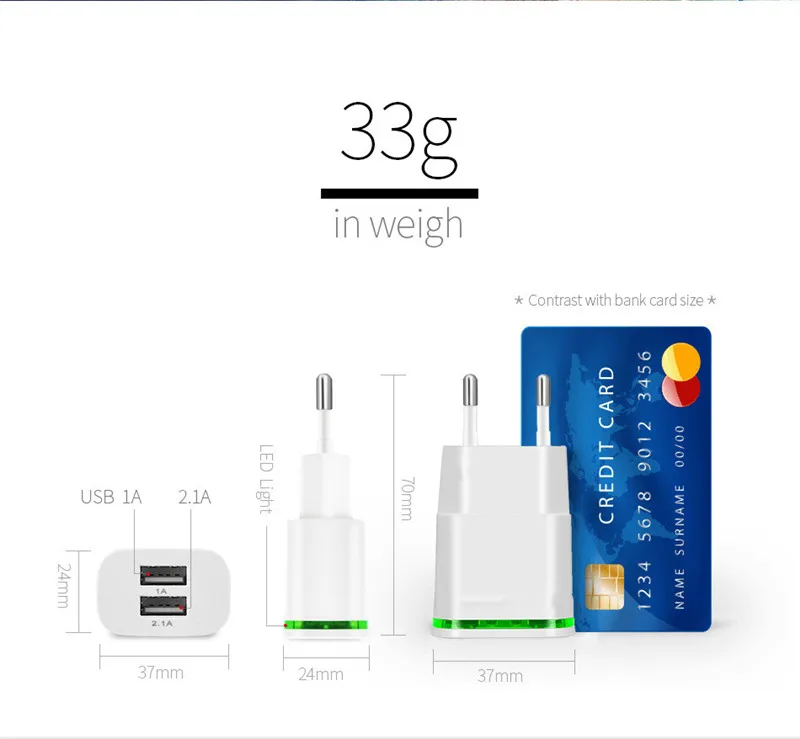 Адаптер с 2 USB портами для MeiZU M3 M5 M6 NOTE M5C M5S U10 U20 V8 C9 PRO 8|Зарядные устройства