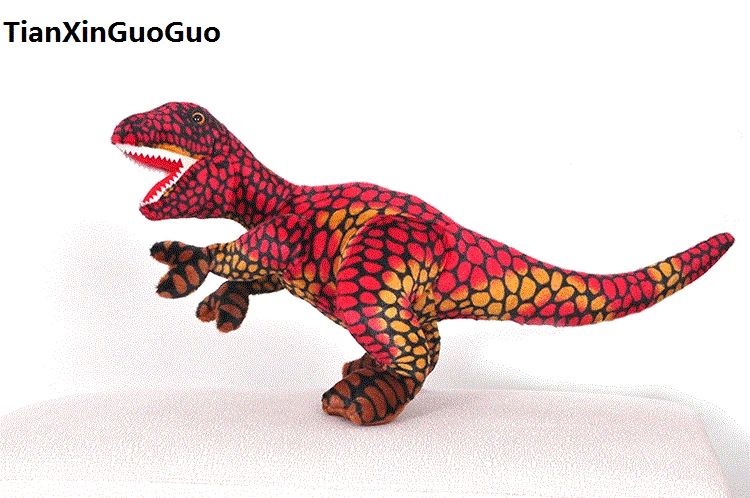 

Плюшевая игрушка тираннозавр, Красный мультяшный динозавр, мягкая кукла, подарок на день рождения, около 40 см, s0139