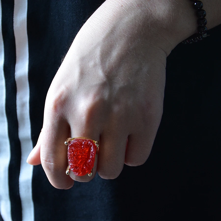 6 цветов кольцо Друза природного камня для мужчин романтическое t женщин подарок