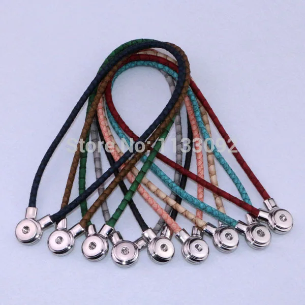 10 шт./лот смешанные цвета Новый Pu кожаный с кнопкой ожерелье на магнитной