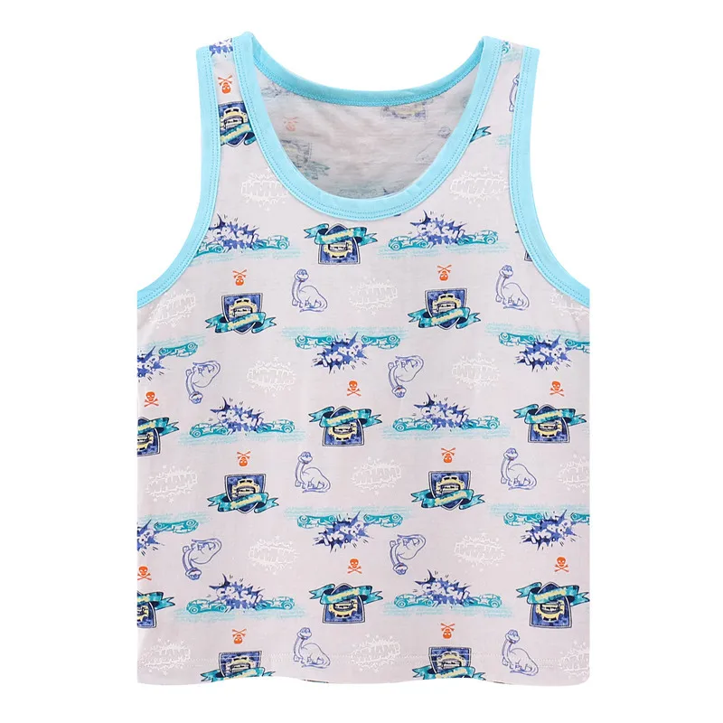 Летний детский жилет из 100% хлопка футболки для мальчиков с динозавром 3 шт./компл.