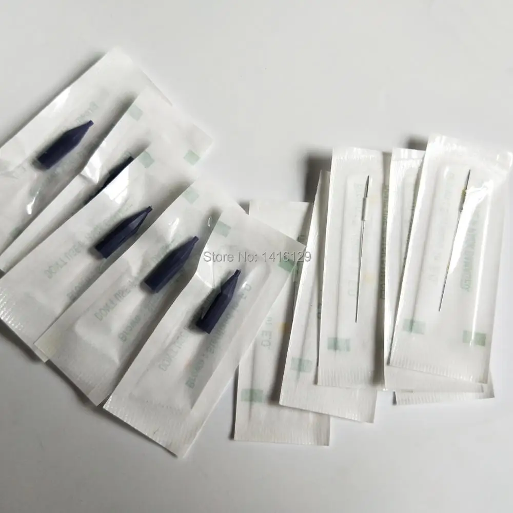 

100pcs Permanent Makeup Machine Tattoo Needles 3R with 100 pcs 3R Generic Hex Needle Caps For Giantsun/Sunshine Tattoo Machine