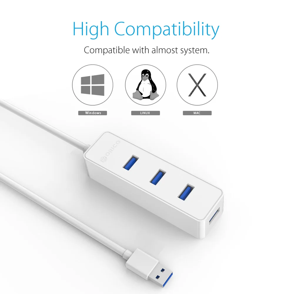Высокоскоростной 4 портовый usb порт Orico 5 Гбит/с разветвитель OTG для Apple Macbook