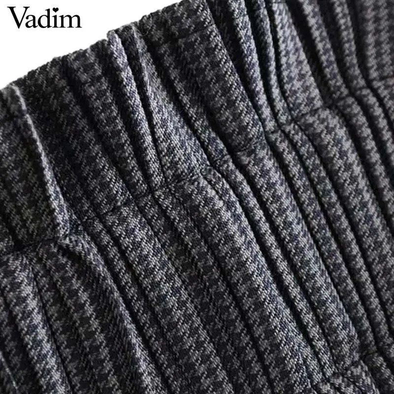 Женские клетчатые шорты Vadim винтажные плиссированные с эластичной резинкой на
