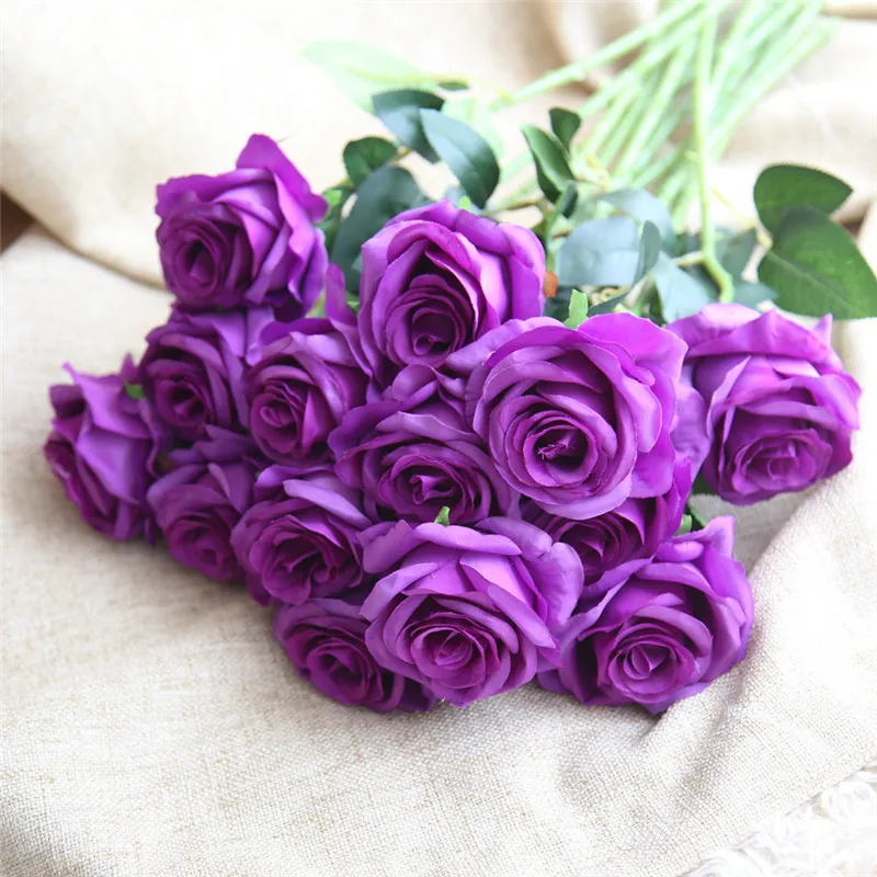 Красивая мини Шелковая Роза искусственная цветок букет свадебное украшение для