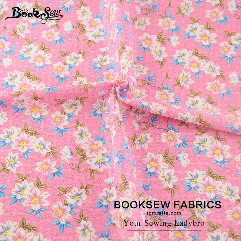 Booksew 100% хлопок Поплин Ткань розовый Жир четверть печатных цветок Дизайн Мягкий