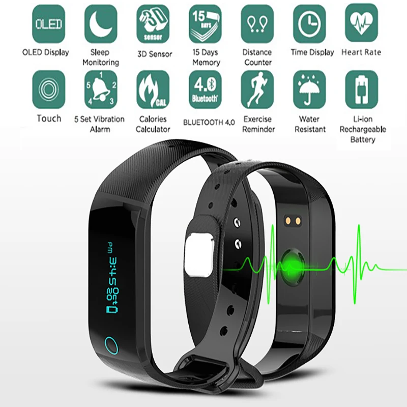 Фитнес Bluetooth монитор сердечного ритма часы спортивный трекер Браслет Упражнения
