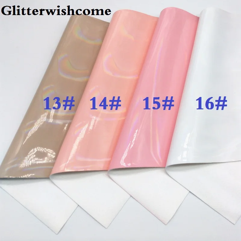 Glitterwishcome 30X134 см мини-рулон искусственная кожа ткань переливающийся Гладкий лакированная кожа Fabirc кожа винил для луков, GM009