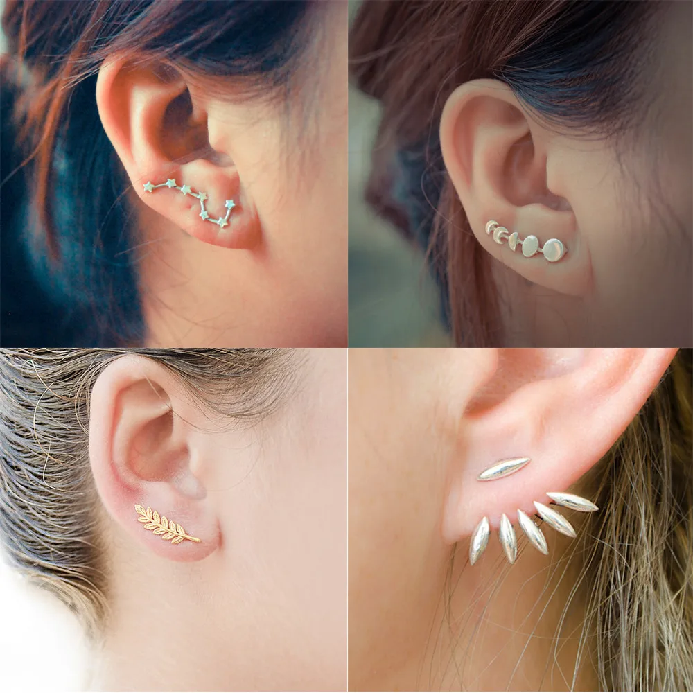 Женские Треугольные Серьги-пусеты с большим медведем мультивыберите химическую